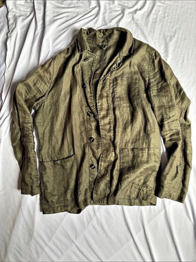 RW&CO. Men's Green Linen Light Weight Utility Jacket